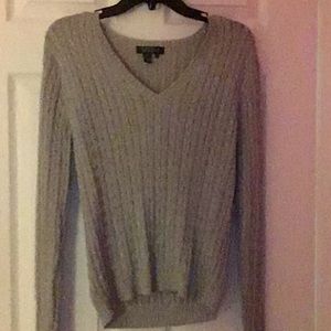 Sparkly Silver V neck Ralph Lauren Sweater